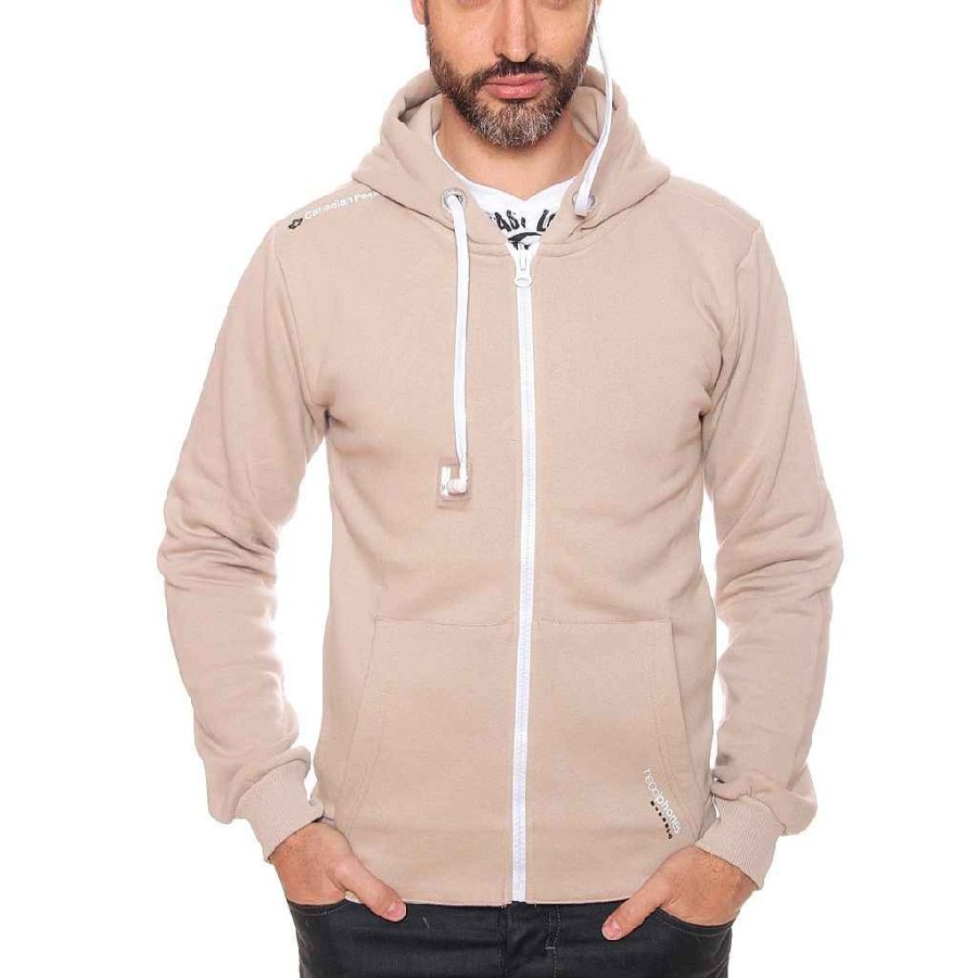 Man Canadian Peak Sweat | Fantasio Men Beige 100 With Headphone