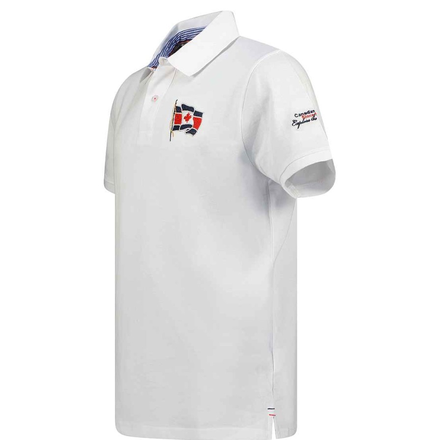 Man Canadian Peak Polo | Krooseak White Men 235