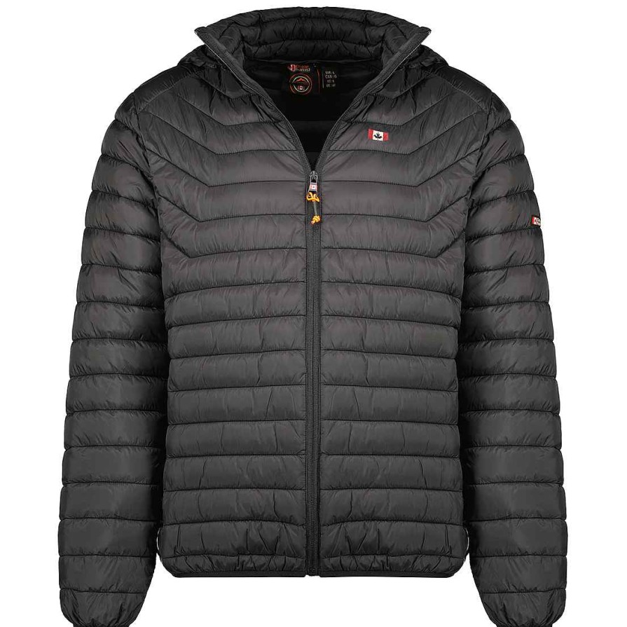 Man Canadian Peak Jacket | Astoneak Hood Black Men 054