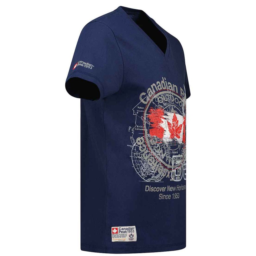 Man Canadian Peak T-Shirt | Japple Navy Men Cp Rm Men 235