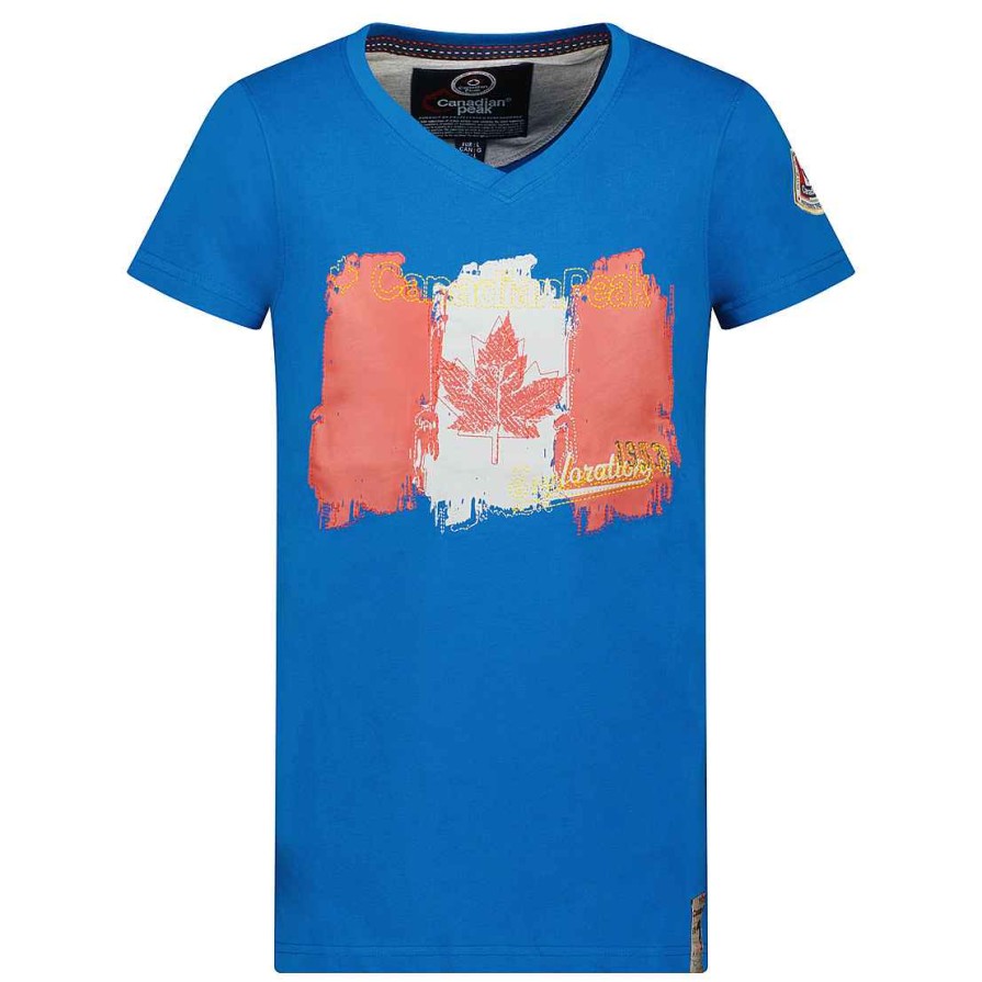 Man Canadian Peak T-Shirt | Jerable Men Blue Cp Rm Men 235