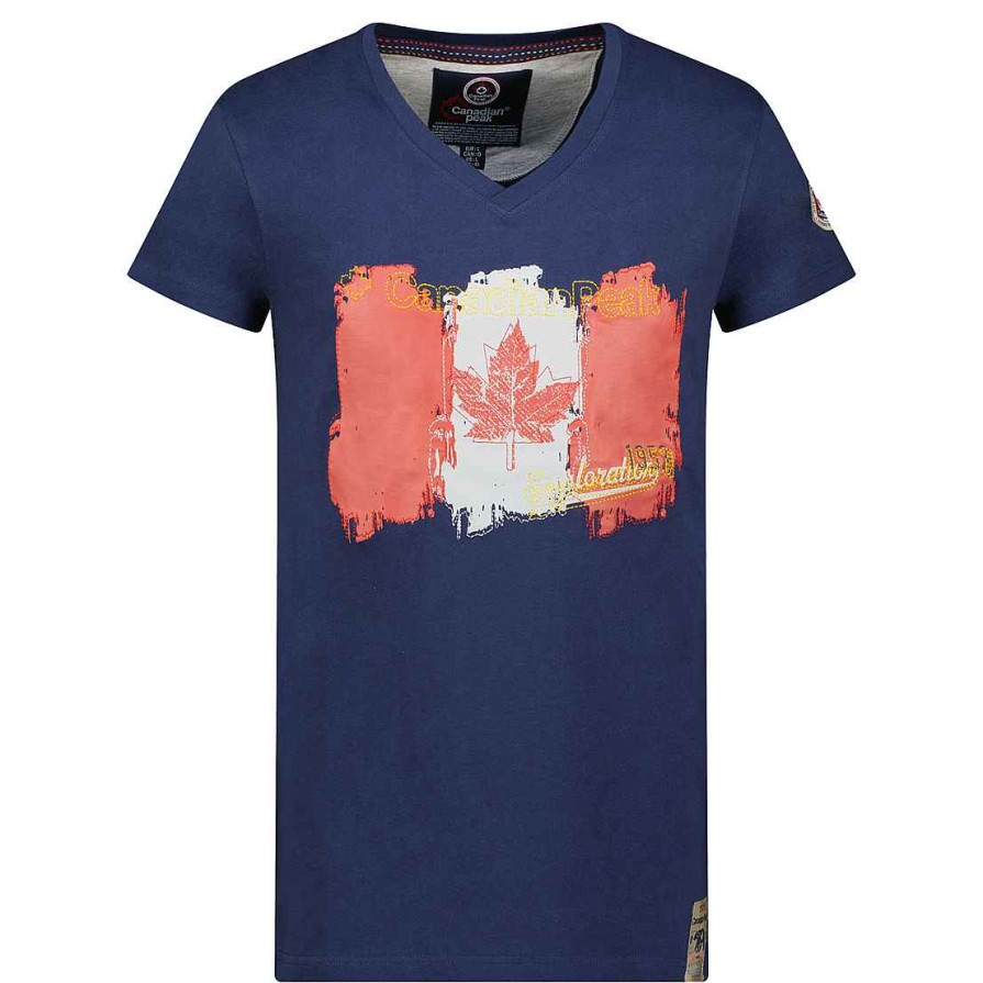 Man Canadian Peak T-Shirt | Jerable Men Navy Cp Rm Men 235