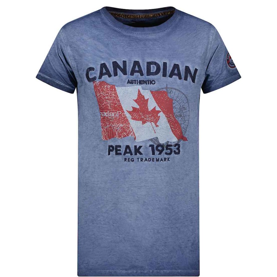 Man Canadian Peak T-Shirt | Japoreak Navy Rm Men 249