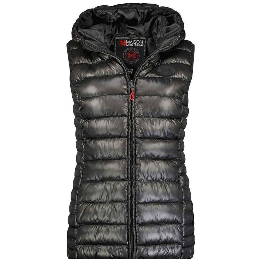 Women Canadian Peak Vest | Annemai Vest Hood Mt Black Lady 096