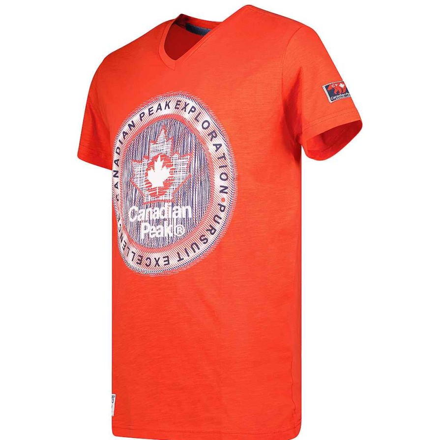 Man Canadian Peak T-Shirt | Jimothe Ss Bs Cp Red Men 100