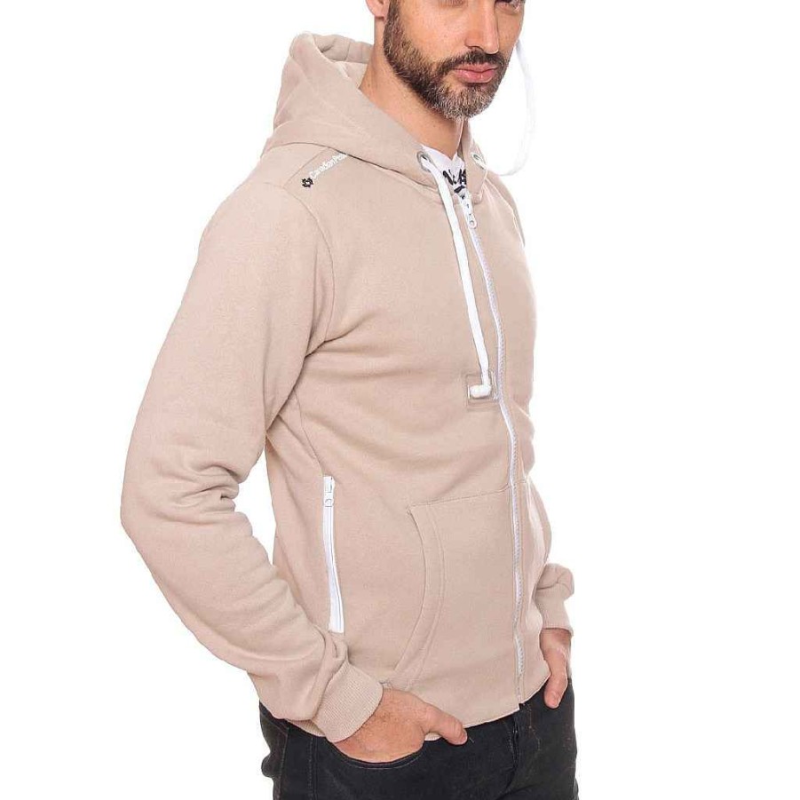 Man Canadian Peak Sweat | Fantasio Men Beige 100 With Headphone