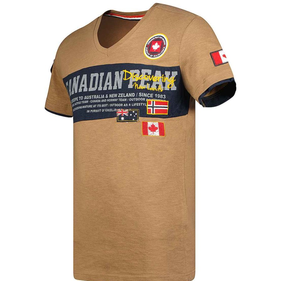 Man Canadian Peak T-Shirt | Jipeak Ss Bs Cp Taupe Men 100