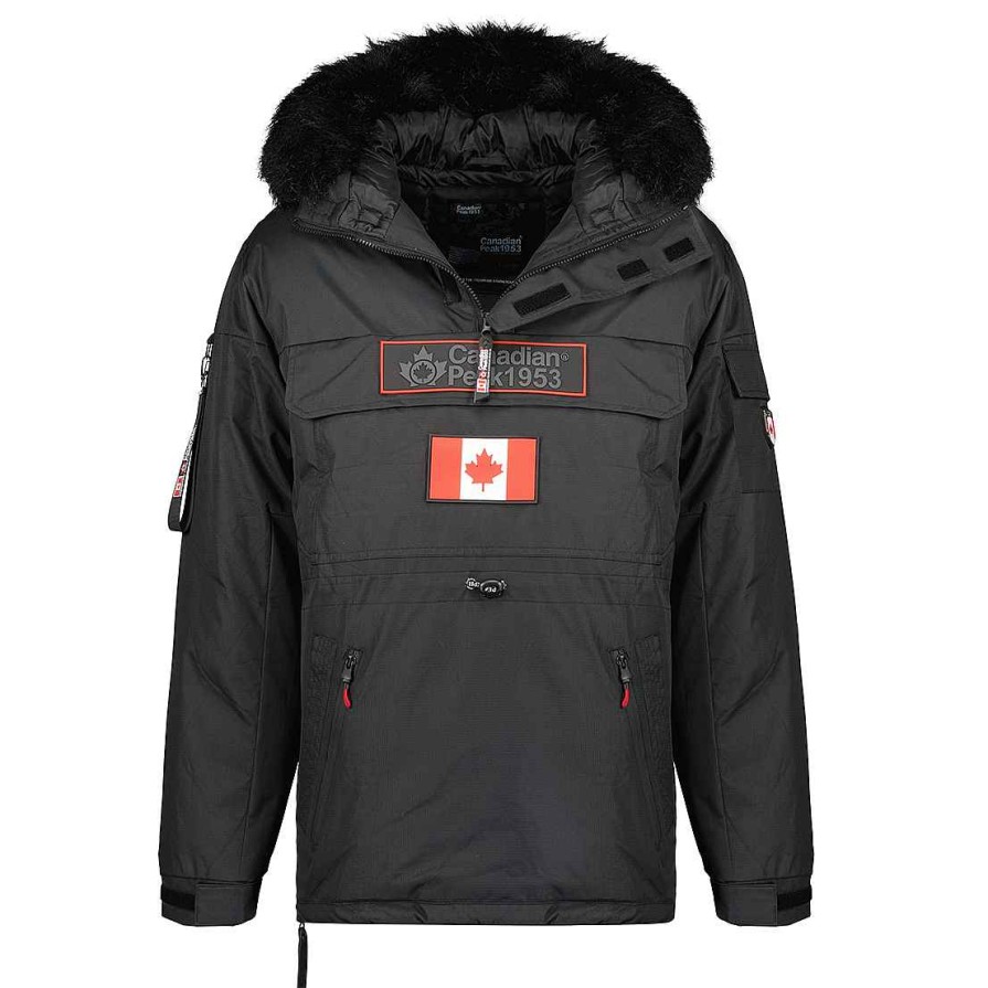 Man Canadian Peak Parka | Bruneak Rm Black Men 054