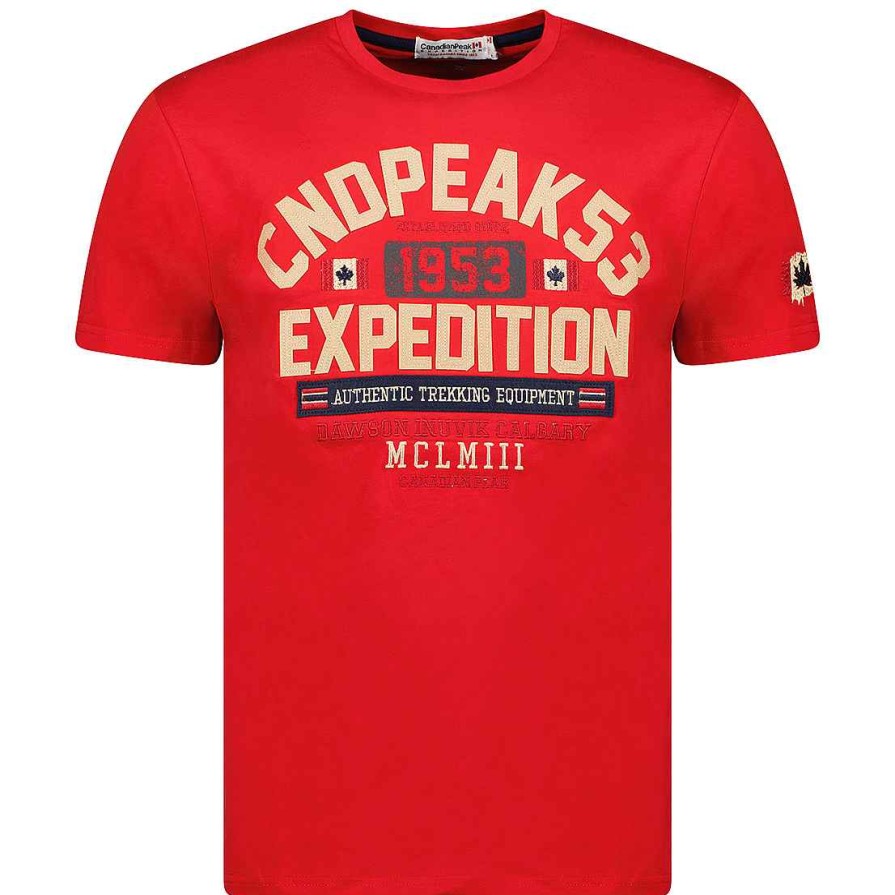 Man Canadian Peak T-Shirt | Jermaniteak Red Rm Men 207