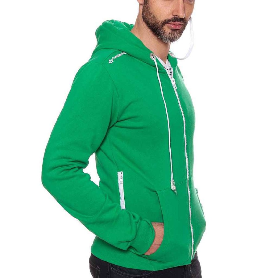 Man Canadian Peak Sweat | Fantasio Men Green 100 With Headphone