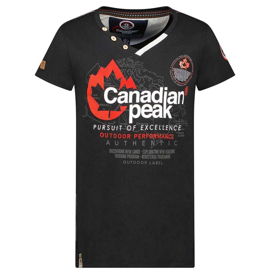 Man Canadian Peak T-Shirt | Jomando Black Men Cp Rm Men 235