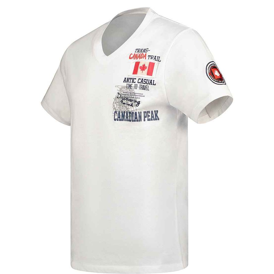 Man Canadian Peak T-Shirt | Jantrail White Rm Cp Men 249