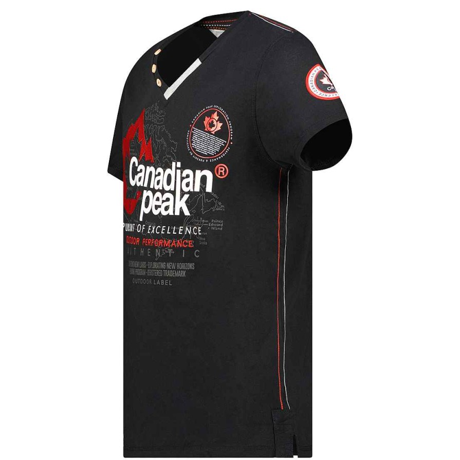 Man Canadian Peak T-Shirt | Jomando Black Men Cp Rm Men 235