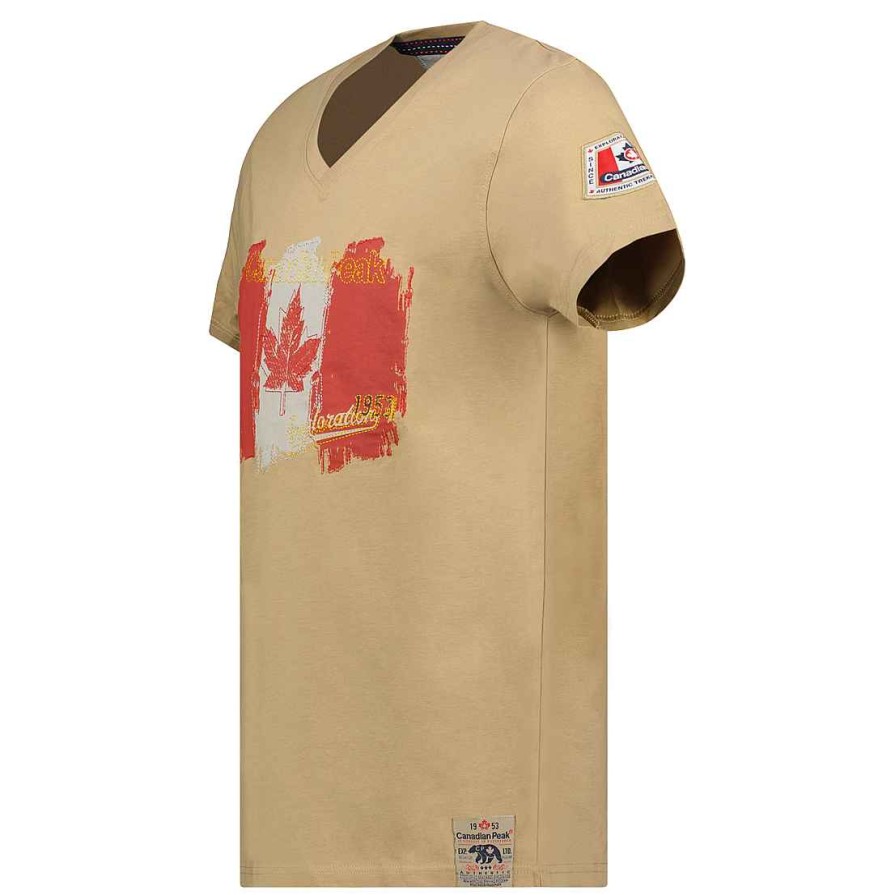 Man Canadian Peak T-Shirt | Jerable Men Beige Cp Rm Men 235