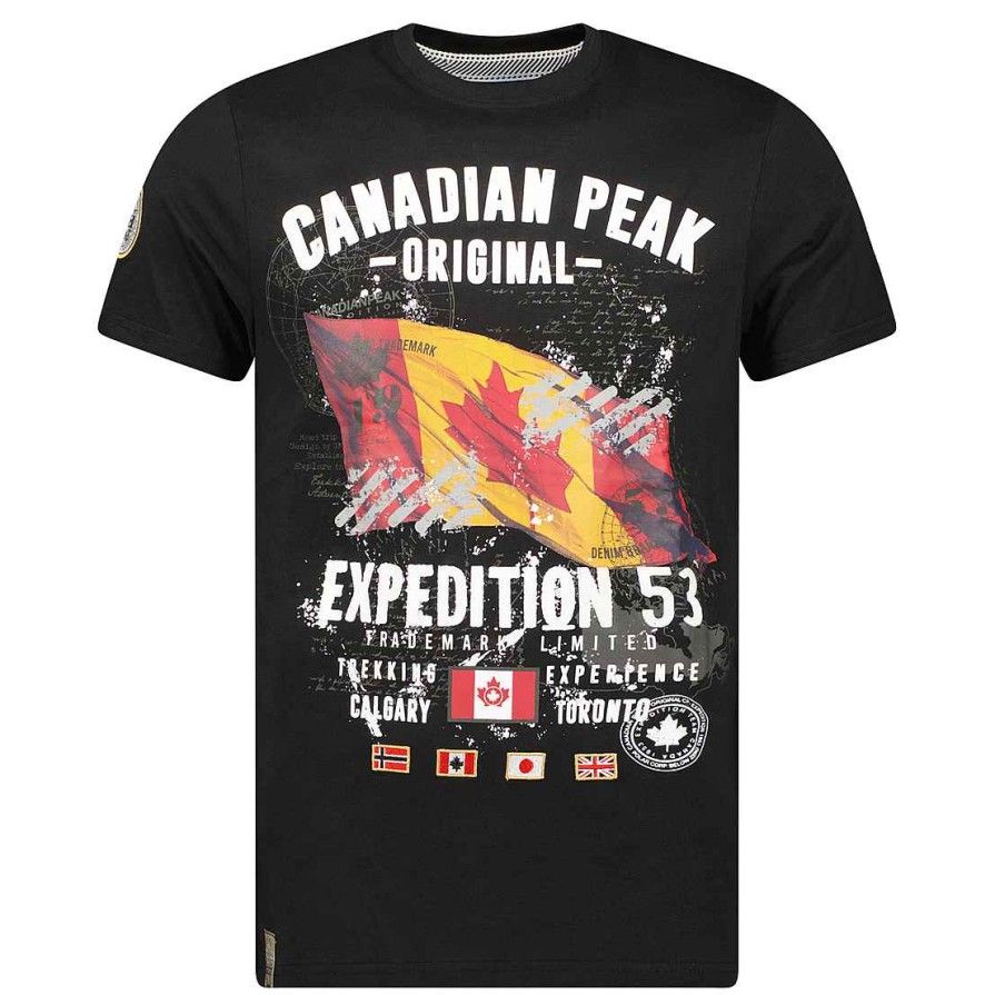 Man Canadian Peak T-Shirt | Jitcheneak Black Rm Men 235