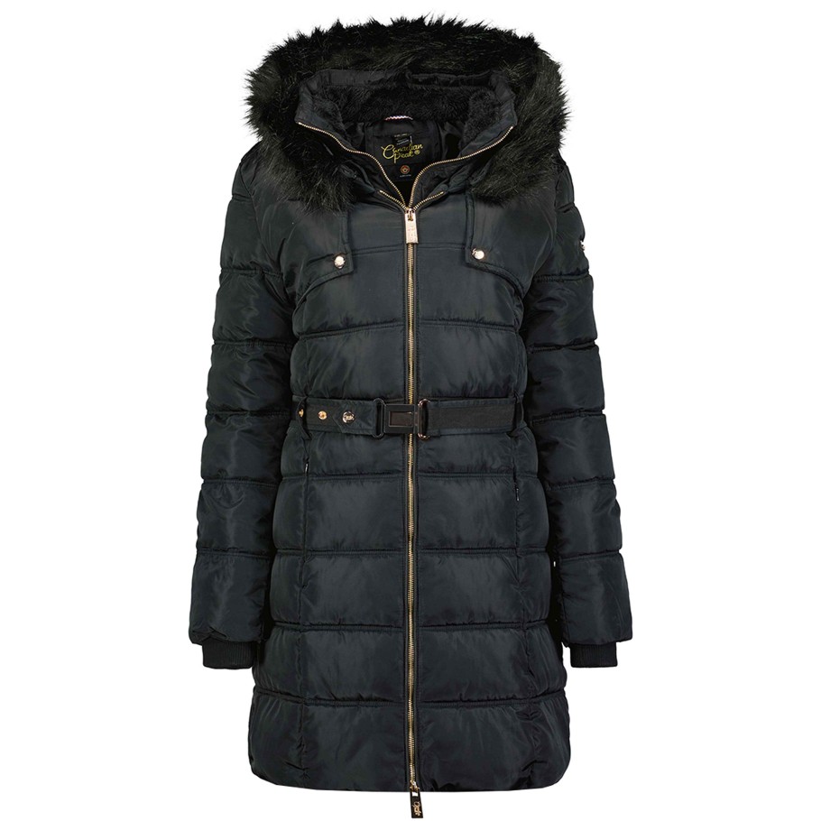 Women Canadian Peak Parka | Diamentreak Long Cp Black Bs Lady 054