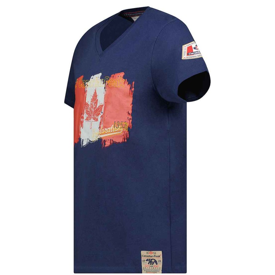 Man Canadian Peak T-Shirt | Jerable Men Navy Cp Rm Men 235