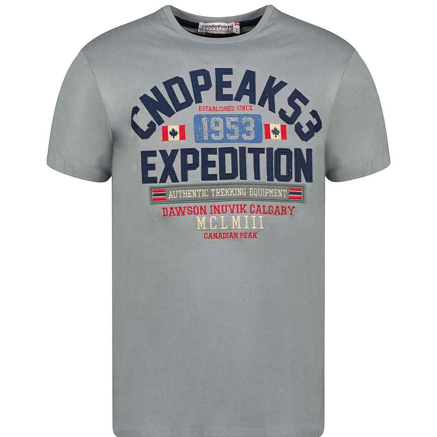 Man Canadian Peak T-Shirt | Jermaniteak Gray Rm Men 207