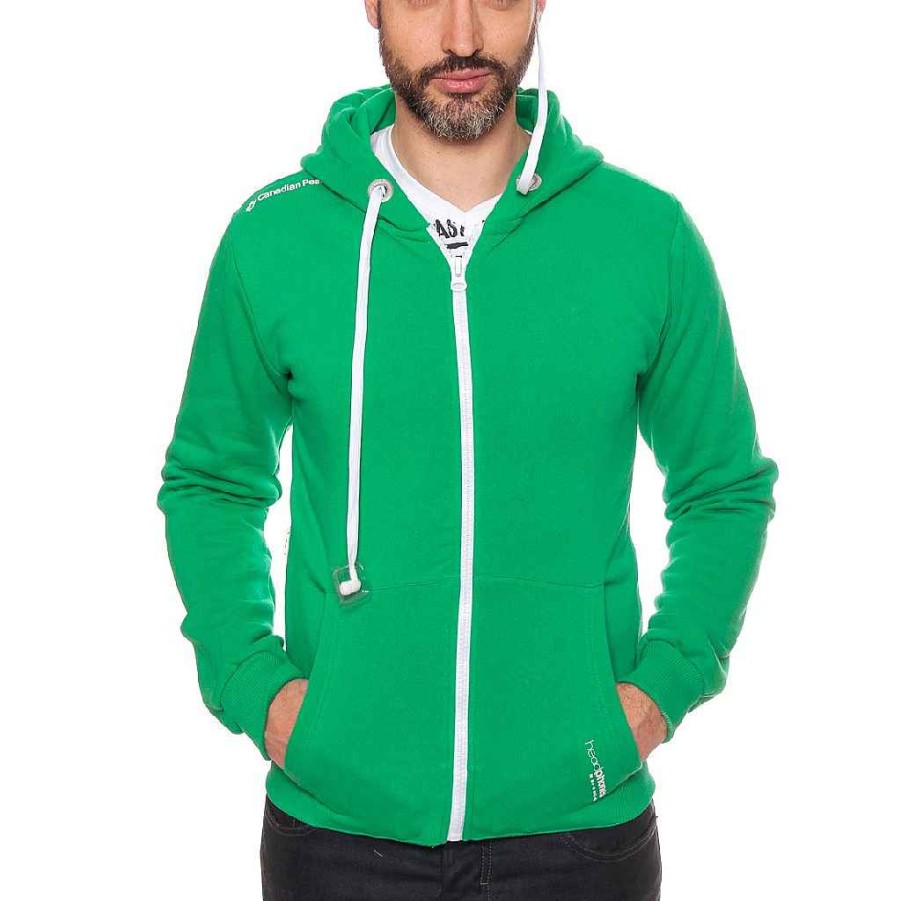 Man Canadian Peak Sweat | Fantasio Men Green 100 With Headphone