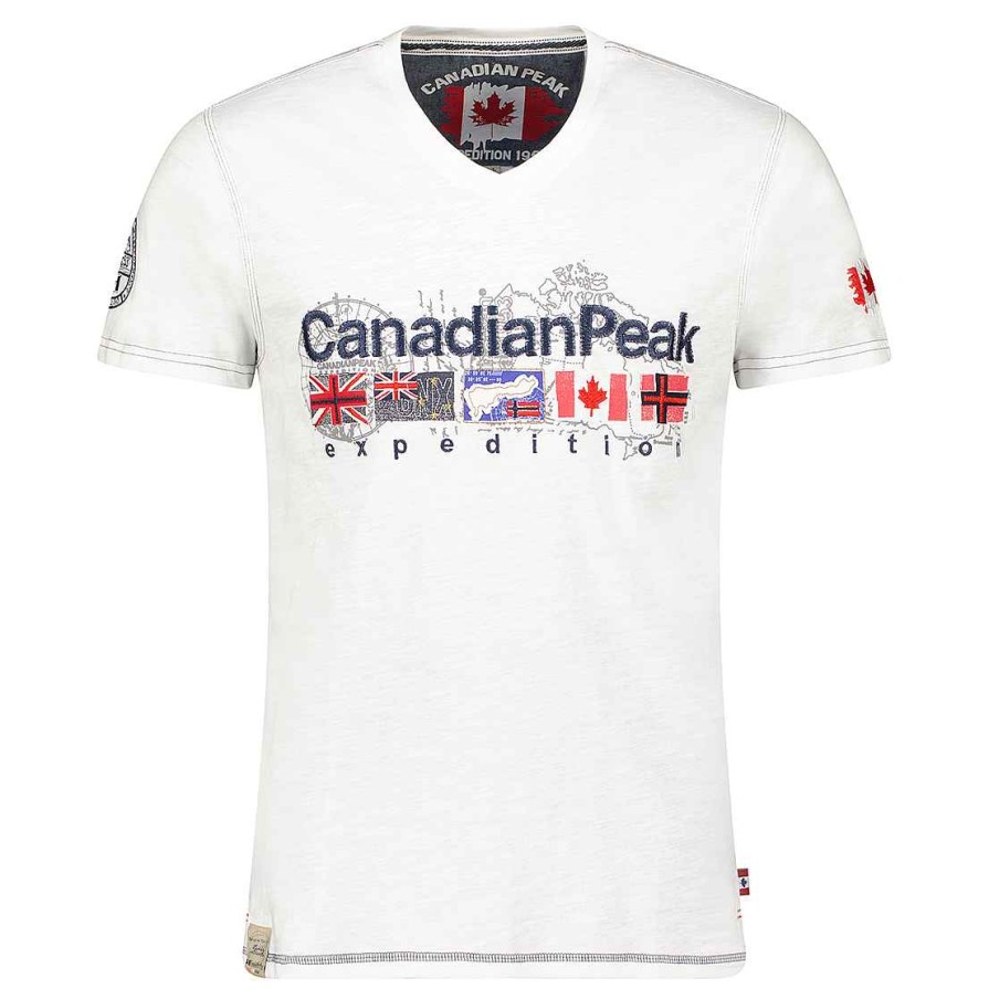 Man Canadian Peak T-Shirt | Joukeak White Rm Men 254