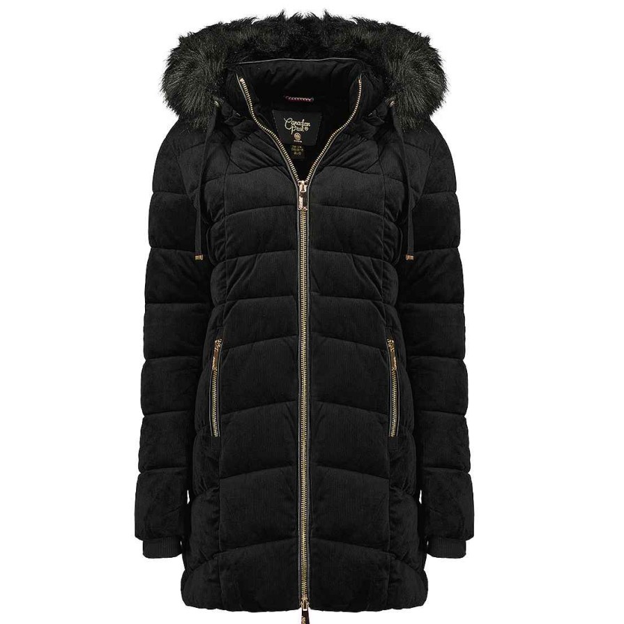 Women Canadian Peak Parka | Biloveak Long Cp Black Lady 054