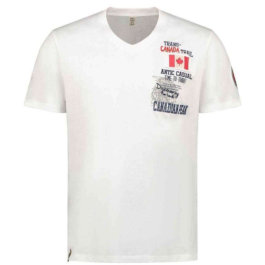 Man Canadian Peak T-Shirt | Jantrail White Rm Cp Men 249