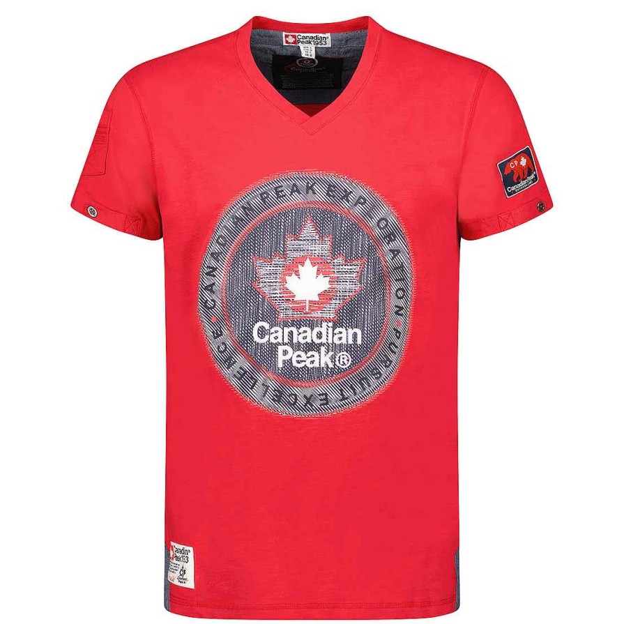 Man Canadian Peak T-Shirt | Jimothe Red Rm Cp Men 254