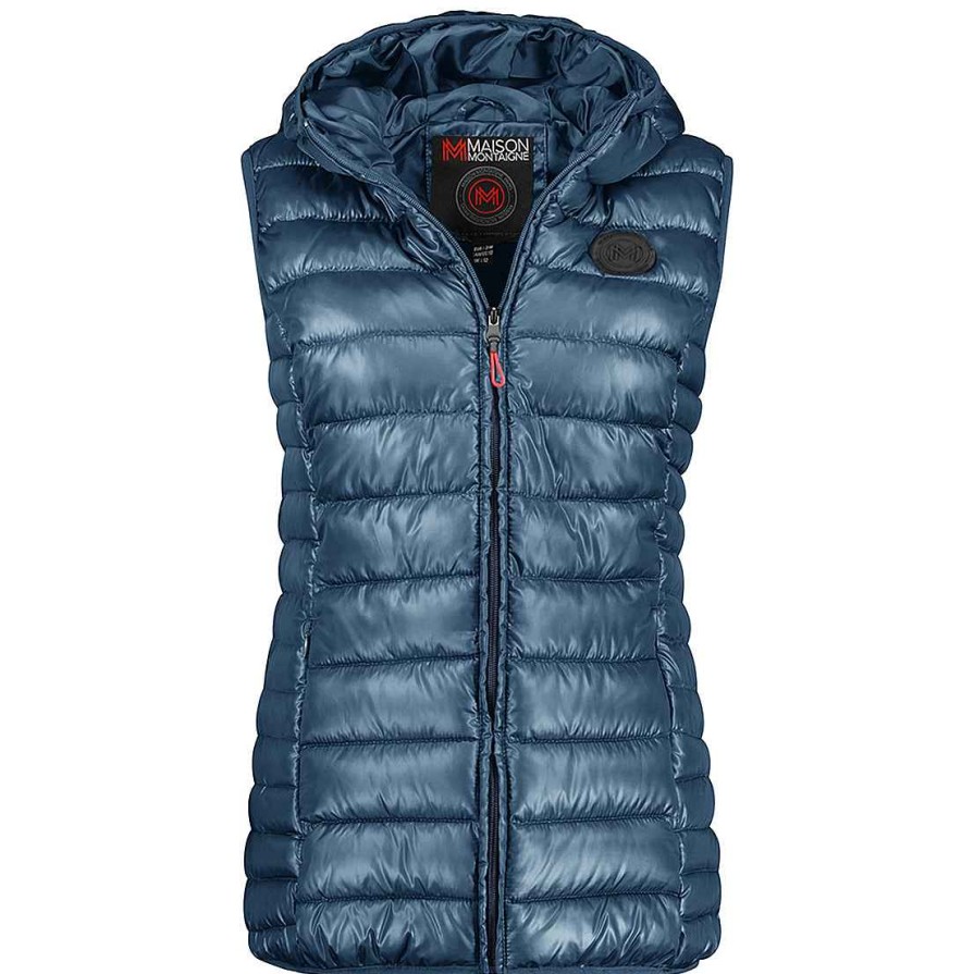 Women Canadian Peak Vest | Annemai Vest Hood Mt Washed Blue Lady 096