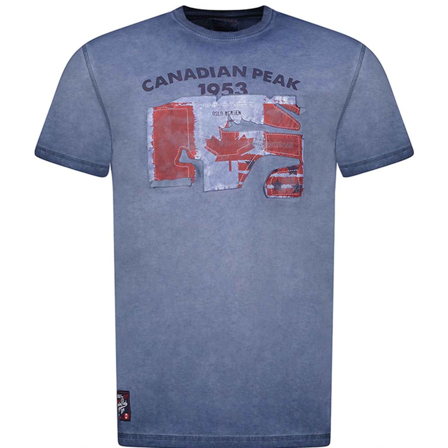 Man Canadian Peak T-Shirt | Jotzeak Navy Men 235