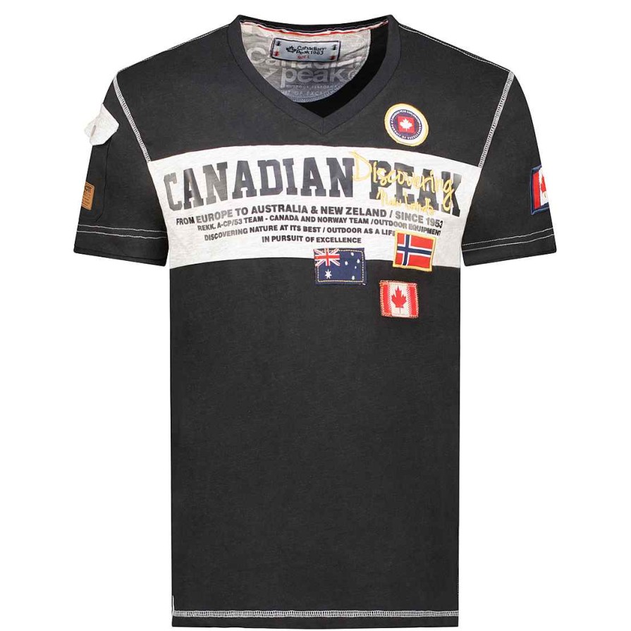 Man Canadian Peak T-Shirt | Jipeak Black Men Cp Rm Men 235