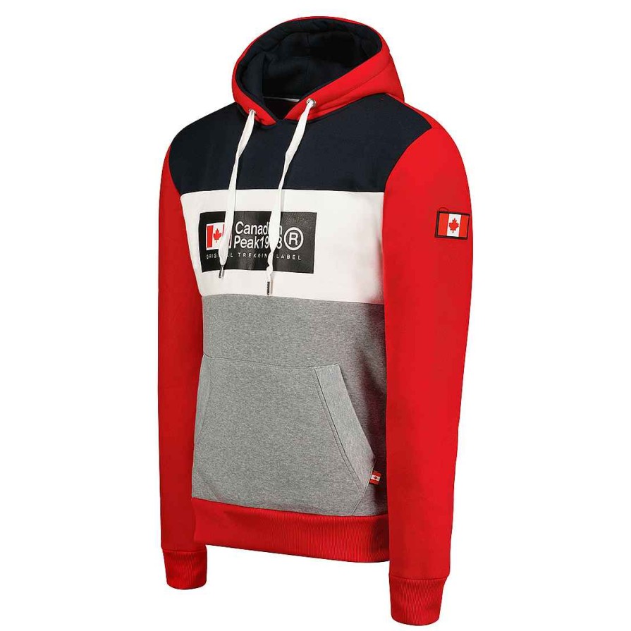 Man Canadian Peak Sweat | Golemeak Red-Grey-White-Black Rm Men 054