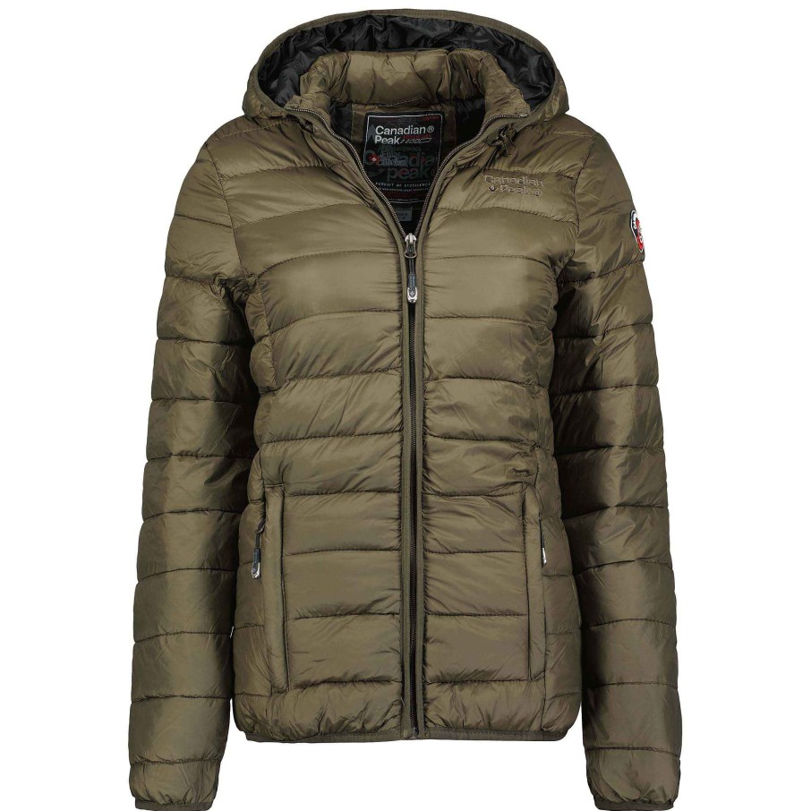 Women Canadian Peak Jacket | Anguila Hood Khaki Cp Bs Lady 001