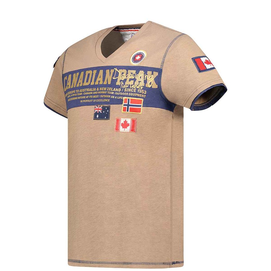 Man Canadian Peak T-Shirt | Jipeak Taupe Men Cp Rm Men 235