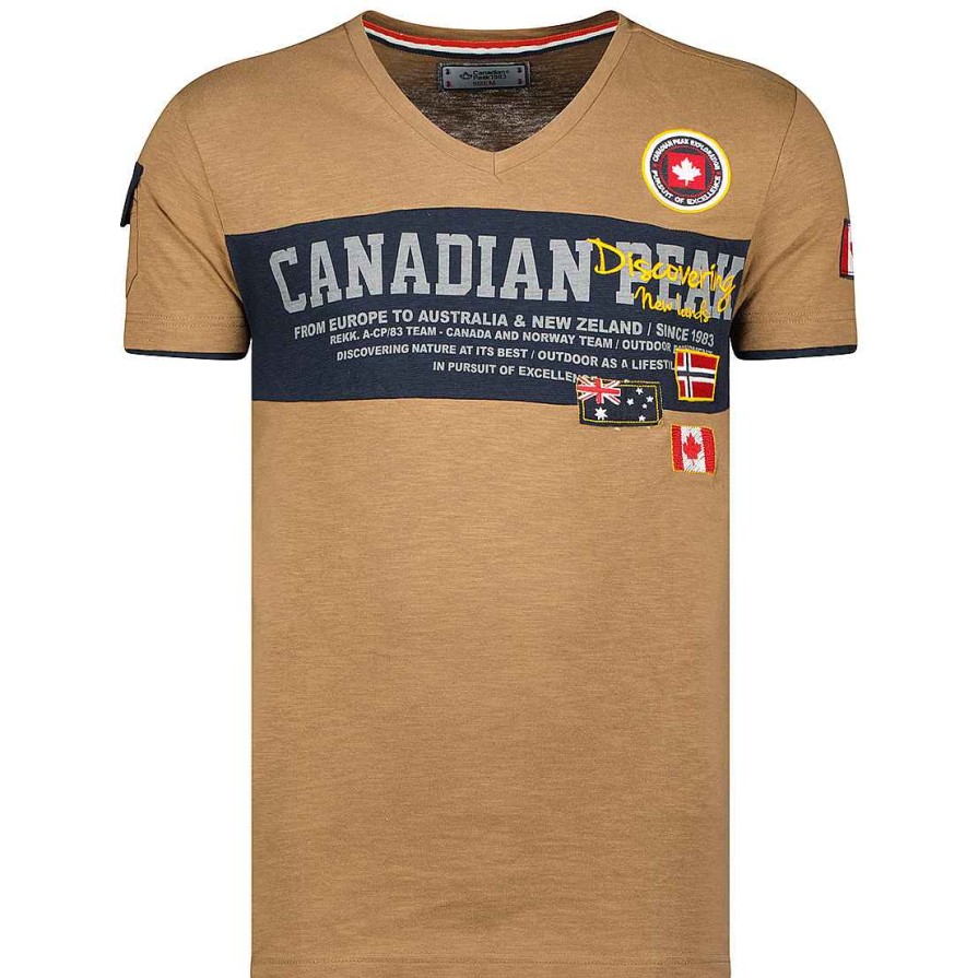 Man Canadian Peak T-Shirt | Jipeak Ss Bs Cp Taupe Men 100