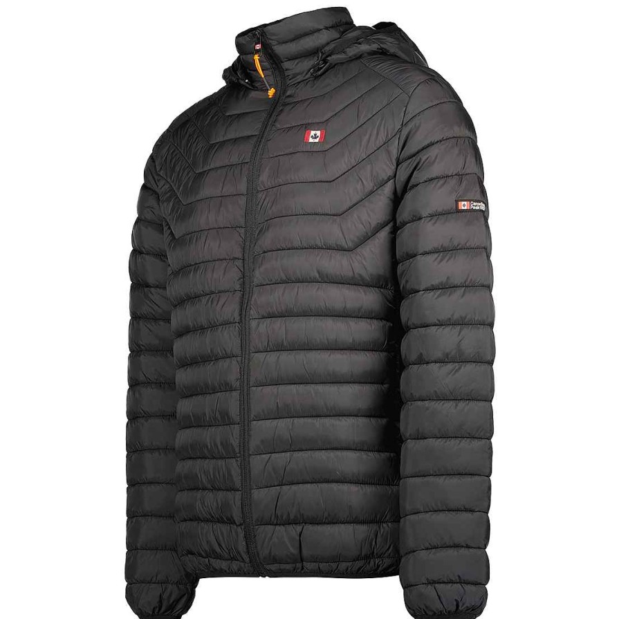 Man Canadian Peak Jacket | Astoneak Hood Black Men 054